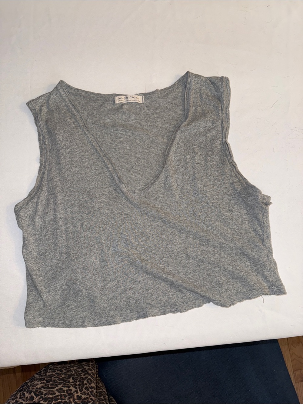 We The Free Grey Wrap-Front Sleeveless Tank